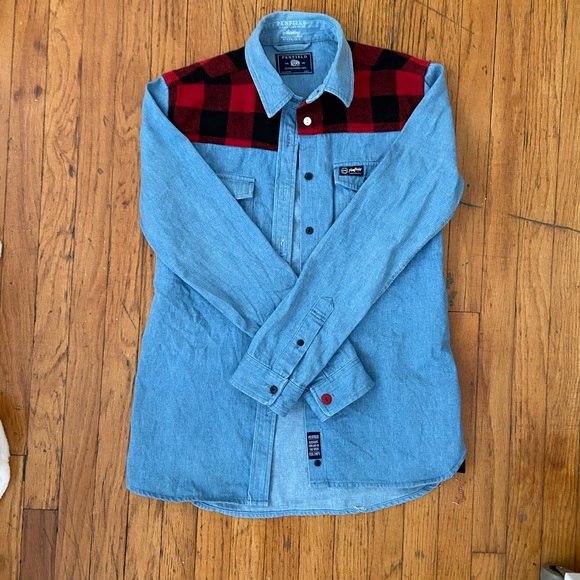 Penfield Flannel/Chambray Shirt, XS - Picture 2 of 3